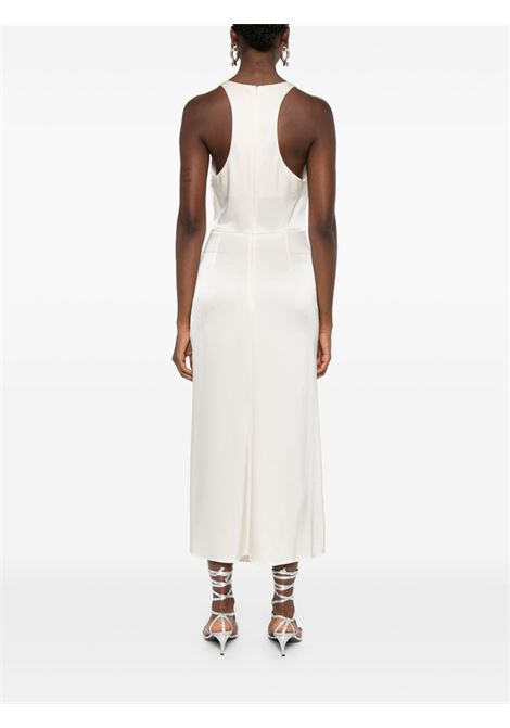 Abito con cristalli e spacco in bianco David koma - donna DAVID KOMA | SS25DK37DOFFWHTSLVR